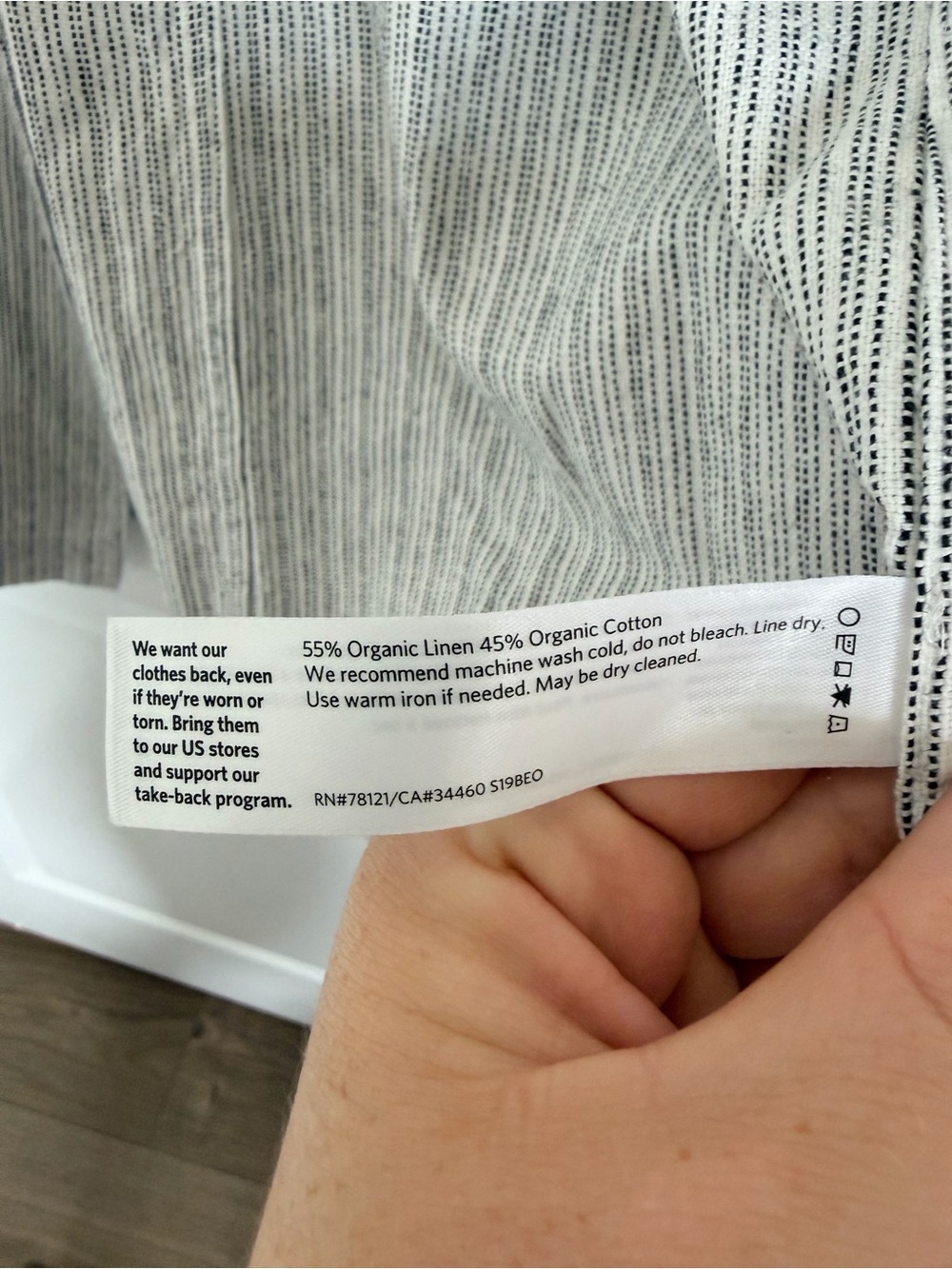 Eileen Fisher Organic Linen & Cotton Ticking Stripe Blazer - Picture 4 of 5